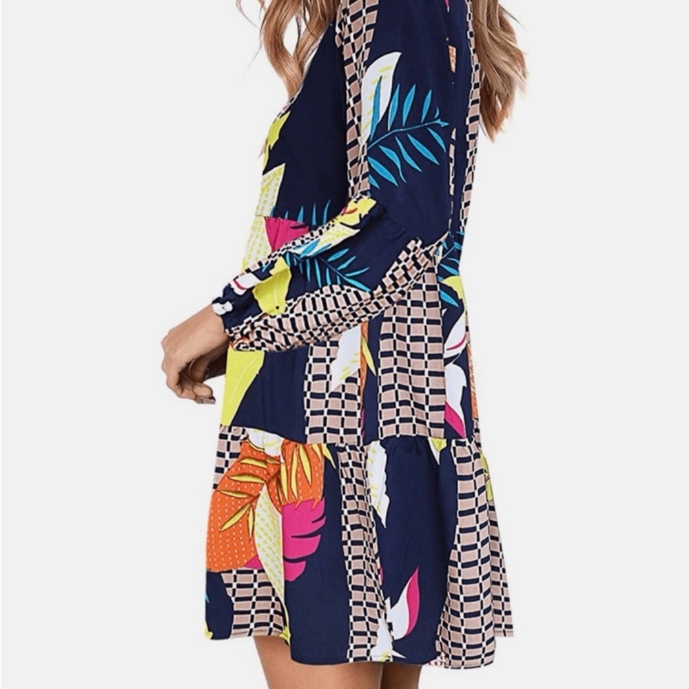 👗Host Pick👗 Colorful Patchwork Long Sleeve Dress - Picture 3 of 5